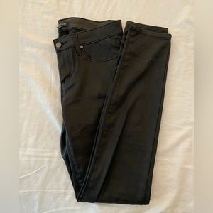 Eileen Fisher faux leather black jean size 8